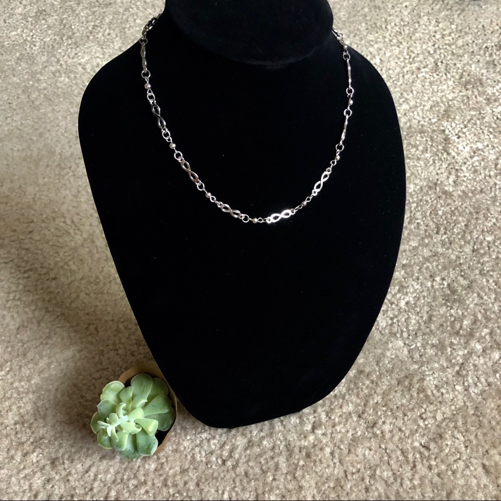 🔶Infinity silver tone necklace w/earrings